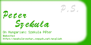 peter szekula business card